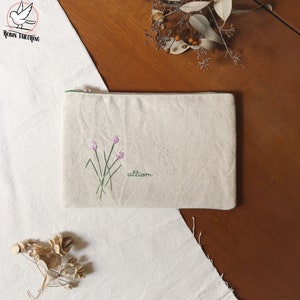 Baumwolltasche, Aufbewahrungstasche, Reißverschlussbeutel, bestickte Tasche, Make-up-Veranstalter-Tasche, Tasche mit Reißverschluss, Beutel-Beutel, Stickerei-Kunst (verschiedene Optionen)