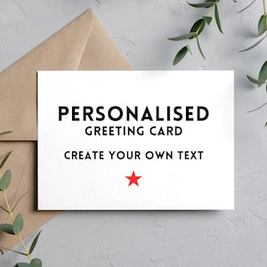 Carte de voeux personnalisée : message personnalisé, citations célèbres et plus | Parfait pour les anniversaires, les anniversaires, le rétablissement, les remerciements, format A6