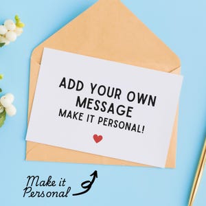 Biglietto personalizzato personalizzato: messaggio fatto a mano, nota unica, idea ricordo / compleanno, anniversario, ringraziamento, matrimonio, regalo a sorpresa romantico
