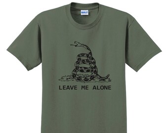 Leave Me Alone - Dont Tread On Me - Gadsden Revised - Patriot Party - USA - Freedom - America - Men's T-Shirt