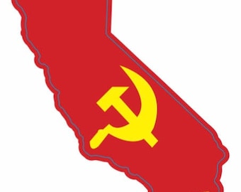Commiefornia - Communist California 5.3" x 4.3" Quality Vinyl Bumper Sticker