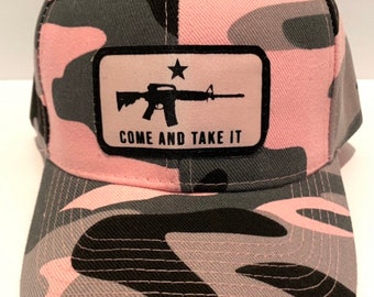 Come And Take It - Pink Camo Quality Adjustable Ball Cap / Hat