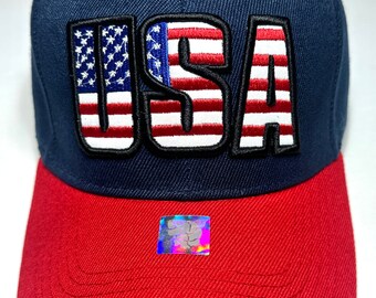 USA America - Navy/Red High Quality Hat / Ball Cap
