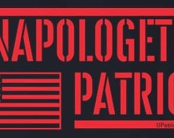 Unapologetic Patriot Flag - 6" x 4" Quality Bumper Sticker - USA Freedom Liberty Conservative 2nd Amendment 2A
