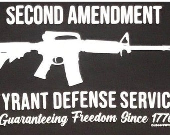 Second Amendment Tyrant Defense Service - Gonzales Flag Redesign - 4"x6" Bumper Sticker - Anti-Tyrant USA Freedom Liberty Patriot NRA 2A