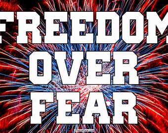 Freedom Over Fear - 6" x 4" Vinyl Bumper Sticker President Donald Trump Republican Conservative USA MAGA Save America USA Patriotic