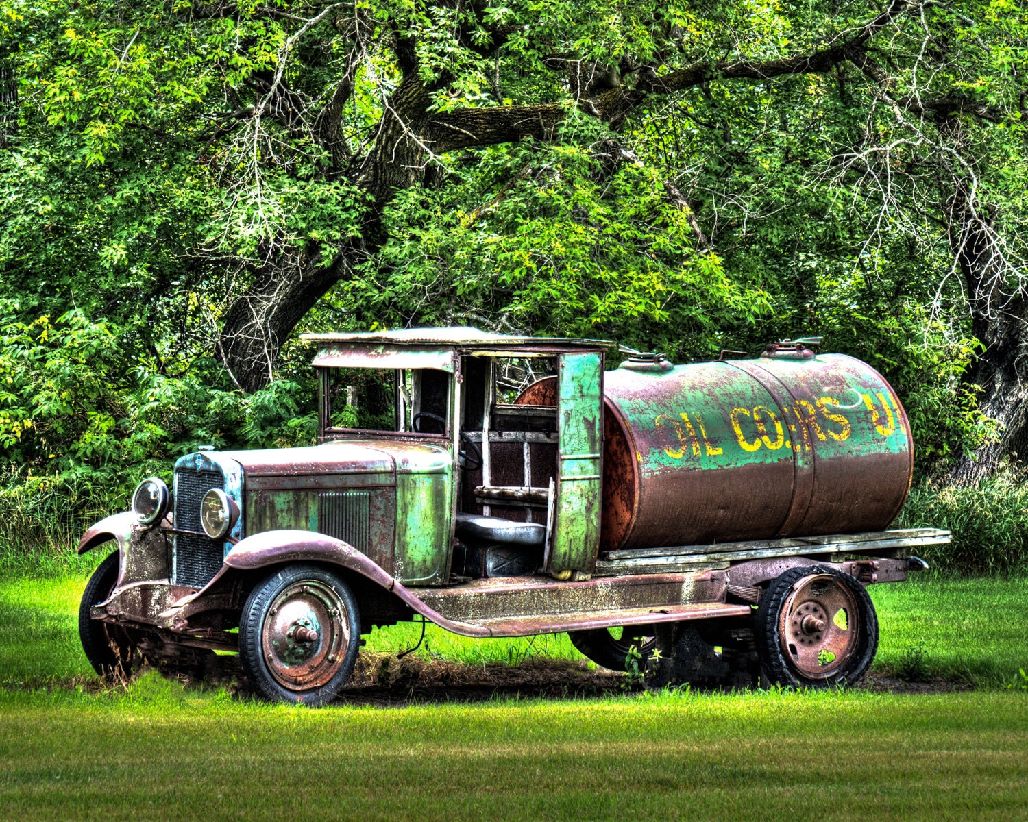 Oil Truck // Antique Car // Antique Truck // Prints // Metal | Etsy
