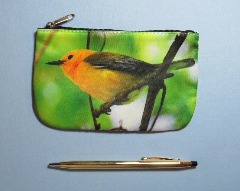 birdwatcher gift birder gift Prothonotary Warbler Coin Purse bird lover gift