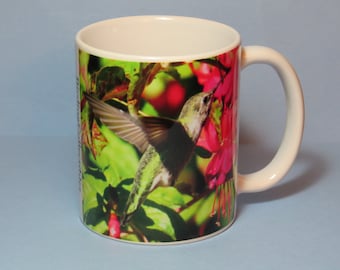 Hummingbird Ceramic Coffee Mug: Bird Lover Gift