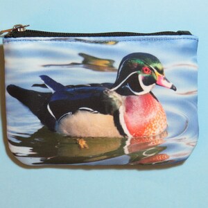 Wood Duck Coin Purse, duck purse, duck lover, bird lover gift, birder gift, birdwatcher gift