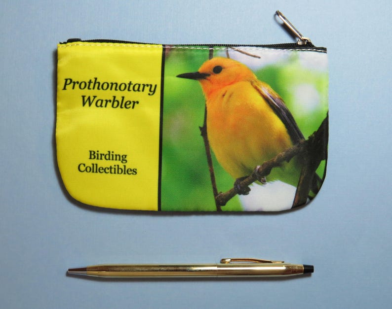 birdwatcher gift birder gift Prothonotary Warbler Coin Purse bird lover gift