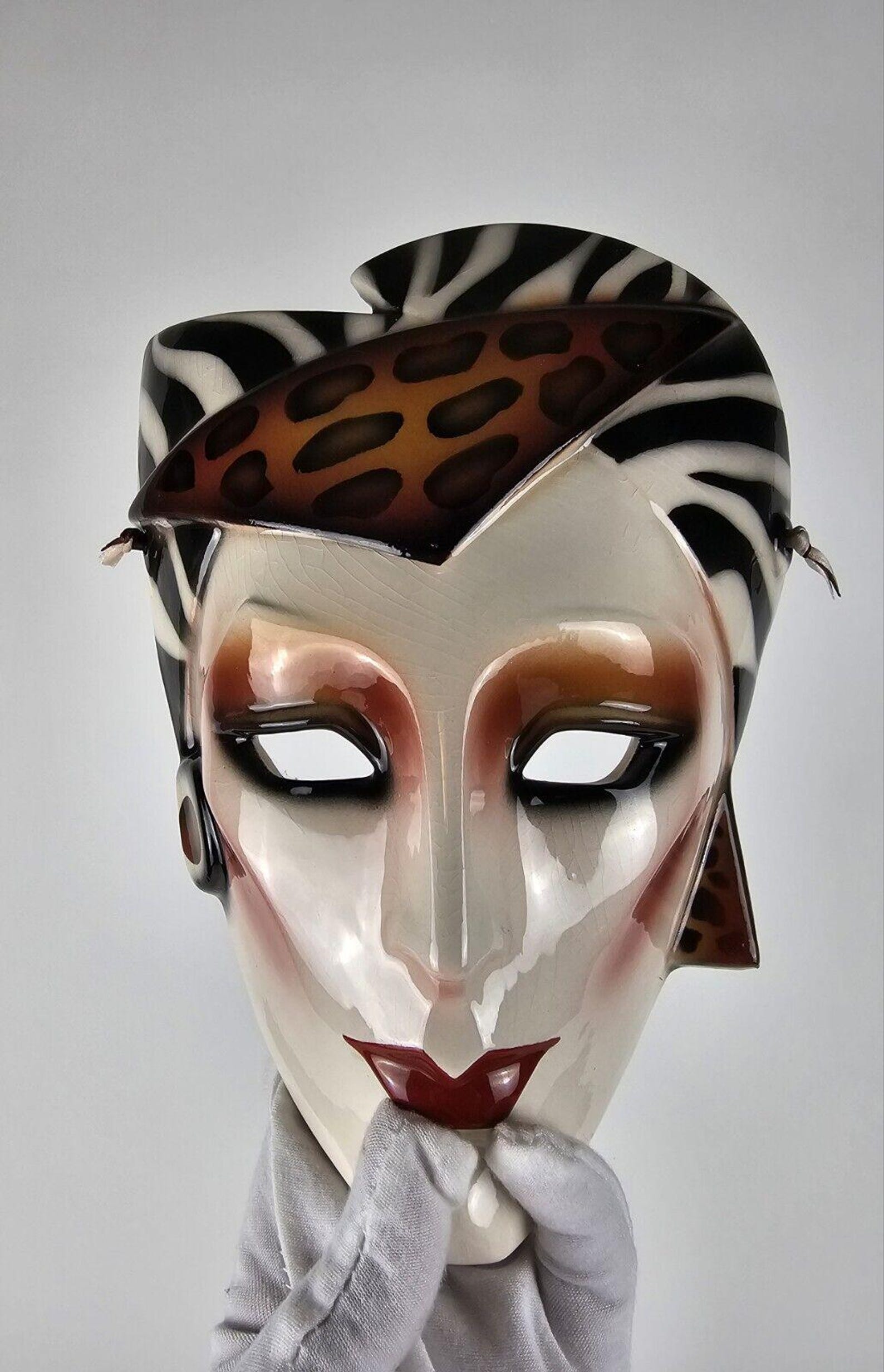 Vintage ABOUT FACE Clay Art San Francisco Ceramic Wall Mask Hand