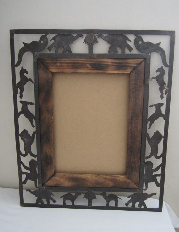 Hand Made Black Cast Iron Wall Picture Frame Wildlife Log Etsy