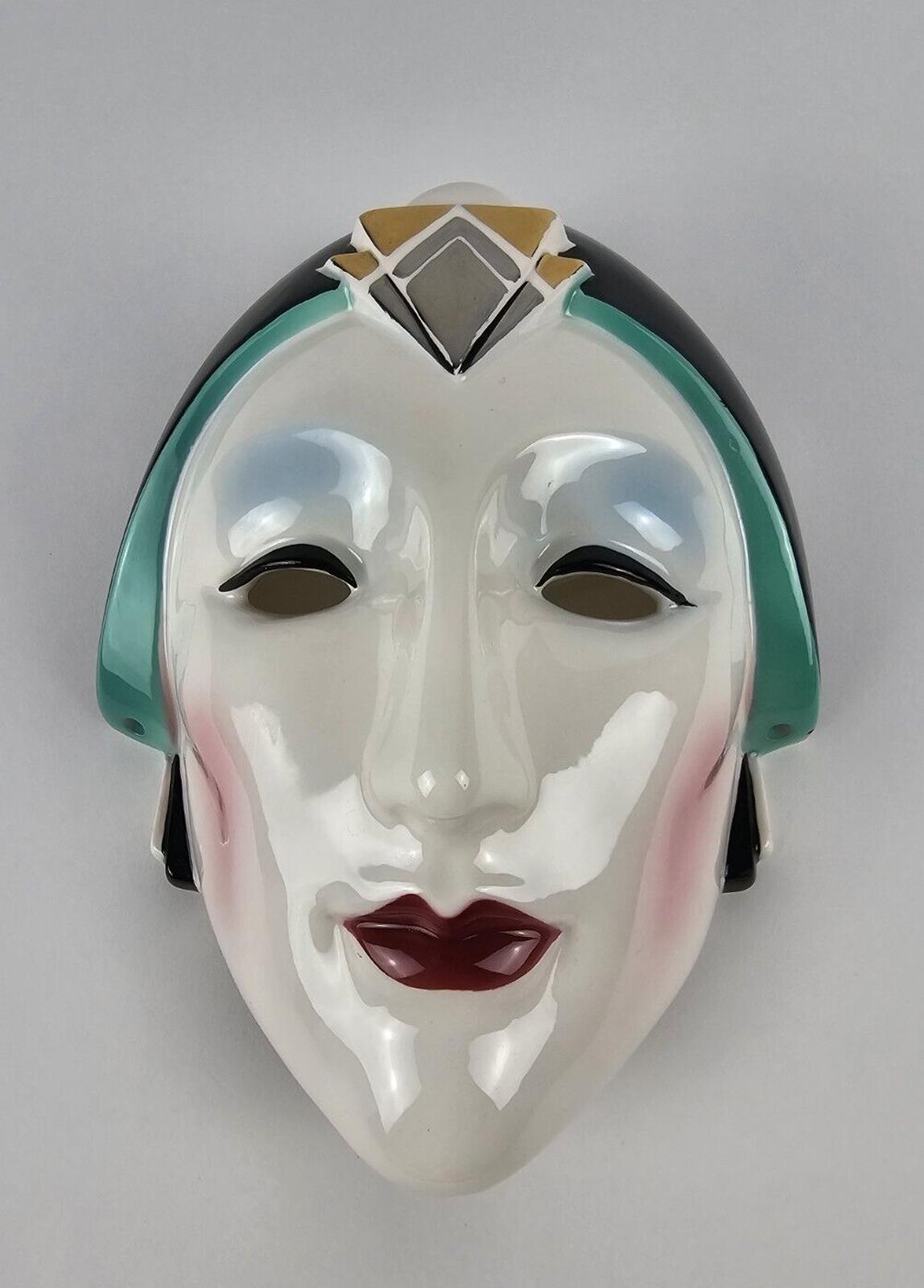 Vintage Lady Vandor 1985 Pelzman Designs Ceramic Wall Mask Hand