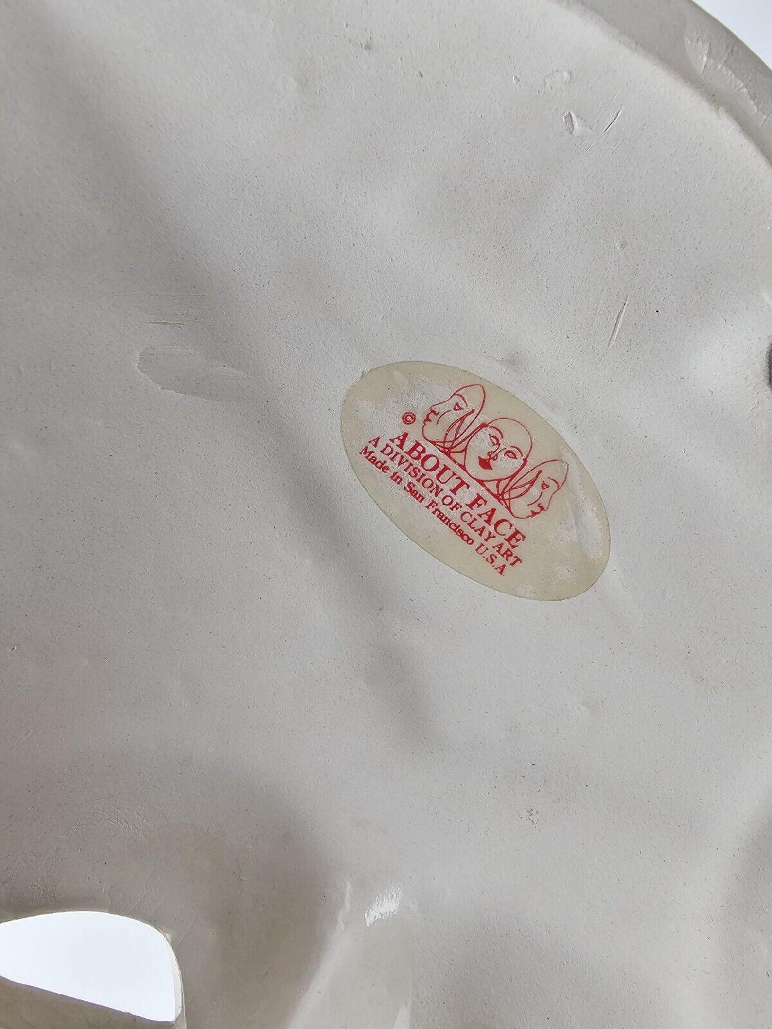 Vintage ABOUT FACE Clay Art San Francisco Ceramic Wall Mask Hand