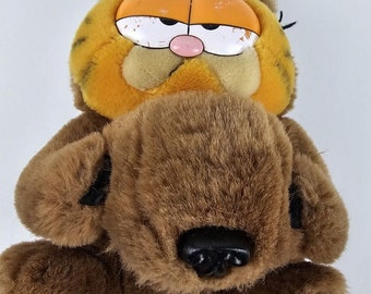 Giocattolo della bambola della peluche del costume del lupo cattivo del gatto soriano arancione Garfield Dakin vintage del 1981