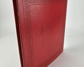 Leeres Vintage-Fotoalbum, Sammelalbum, Deluxe-Bastelbuch, roter Einband, leere Seiten