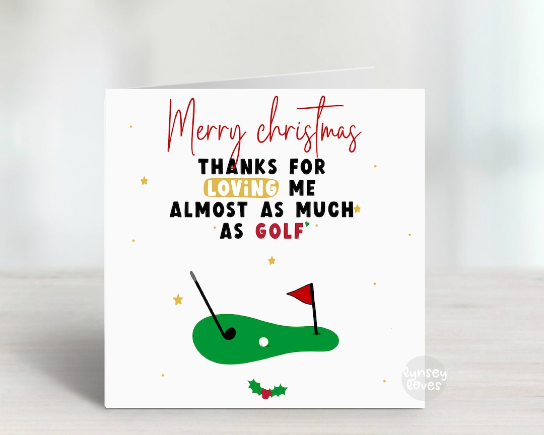 Golf Christmas Card Funny Golf Christmas Card Husband Etsy UK