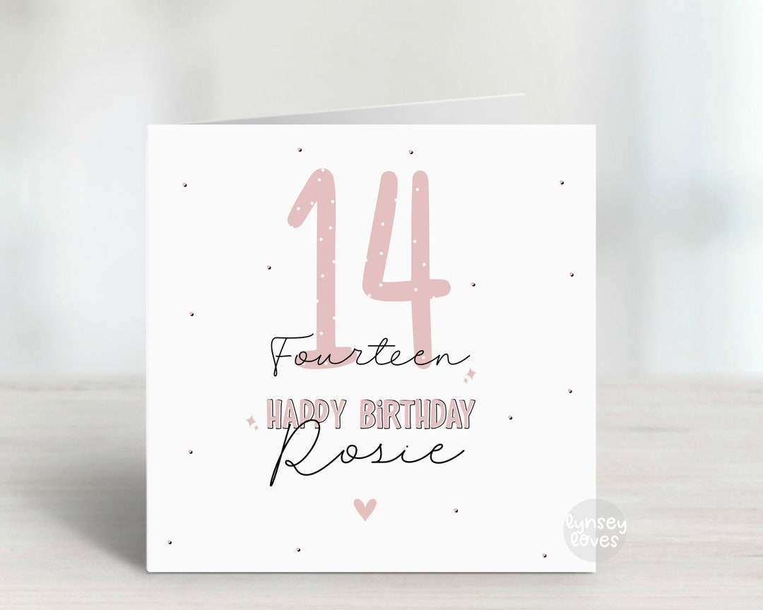 14th Birthday Card Personalised Birthday Card 14th Gift