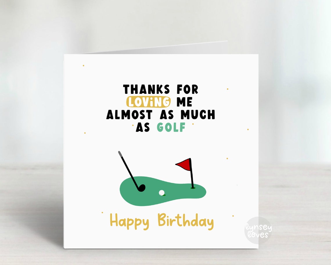 Golf Birthday Card Funny Golf Birthday Card Husband Birthday Etsy UK