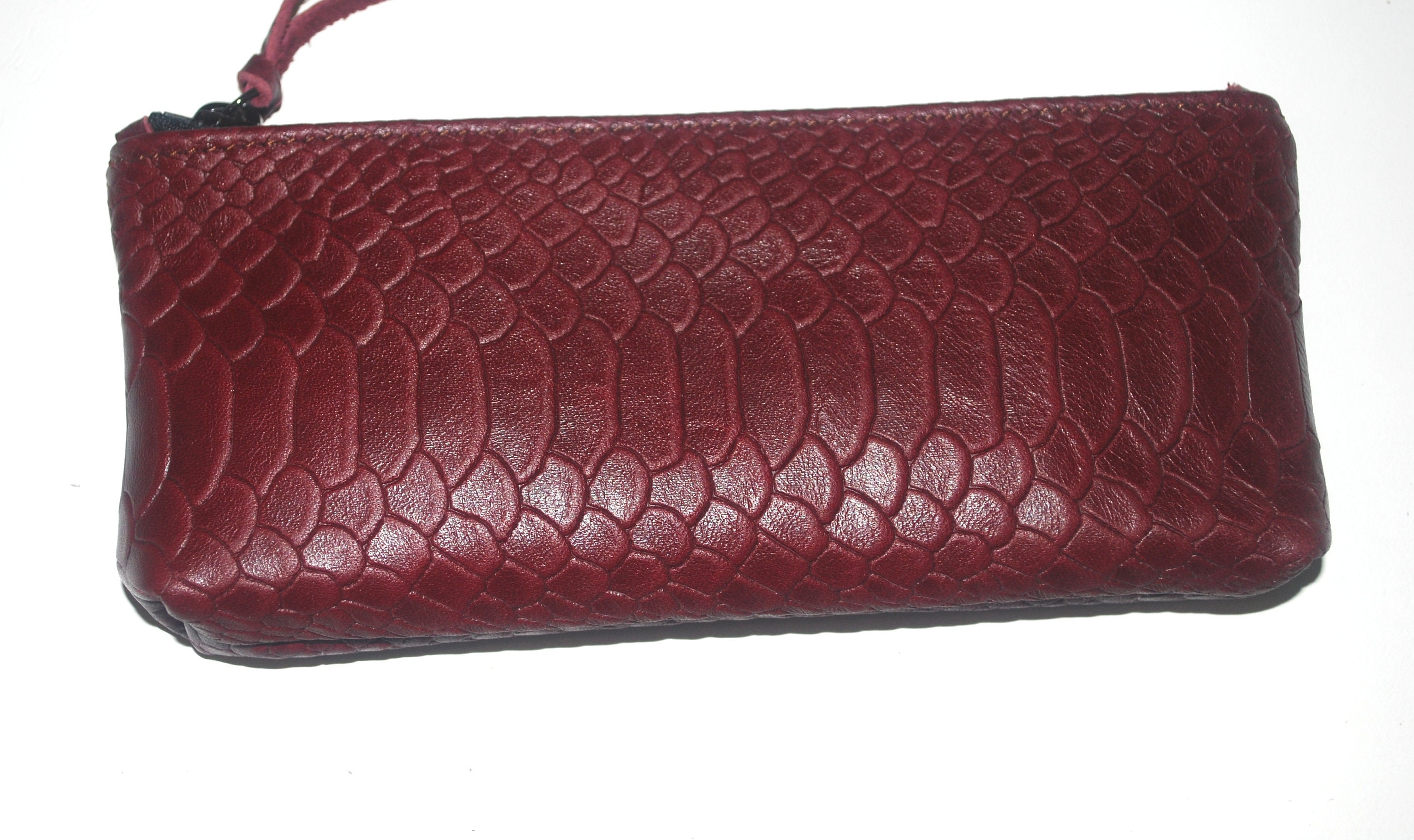 Trousse en Cuir de Vachette Imitation Serpent