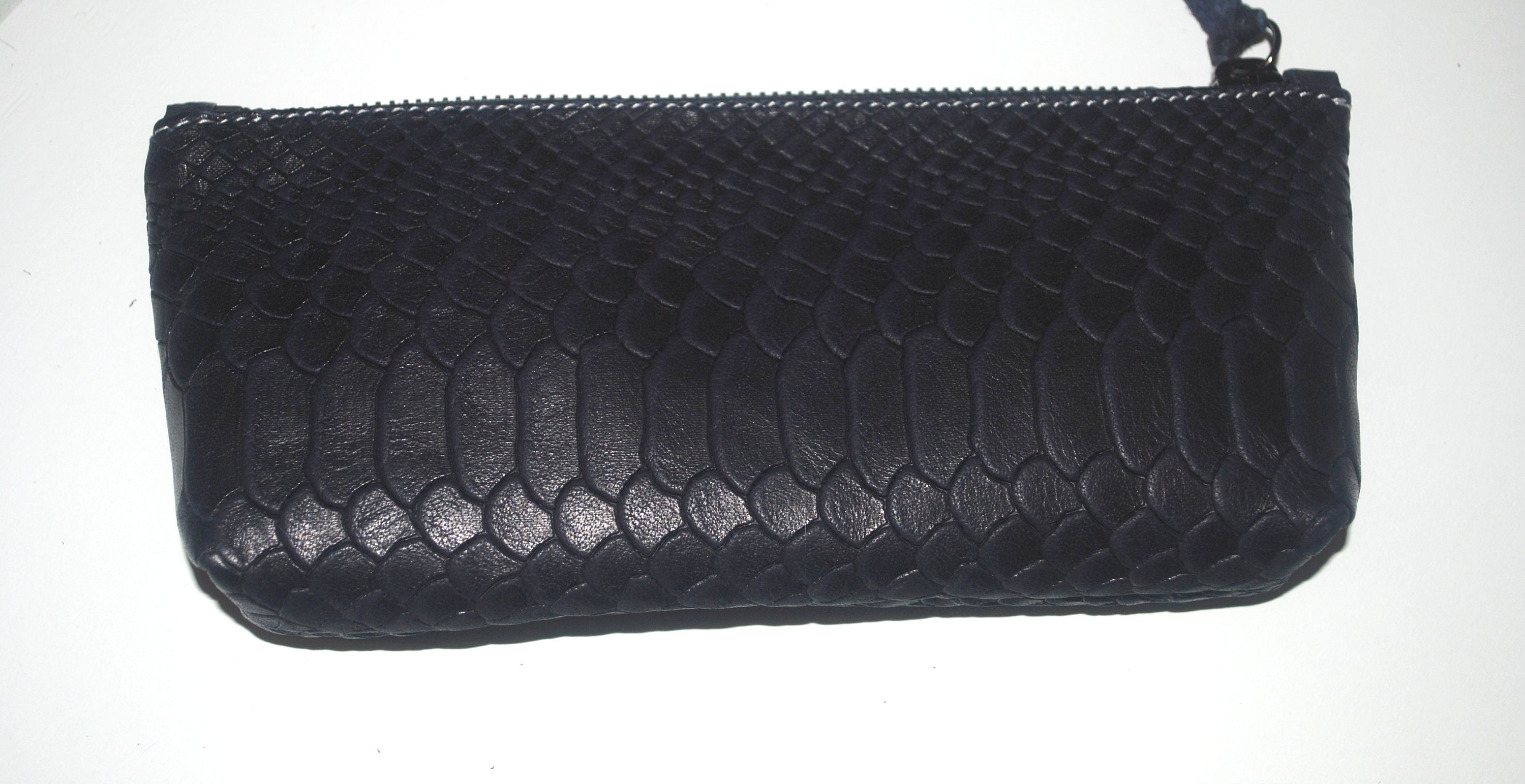 Trousse en Cuir de Vachette Imitation Serpent