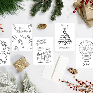 Color in Christmas Cards for Kids | 10 Pack | 5 x 7