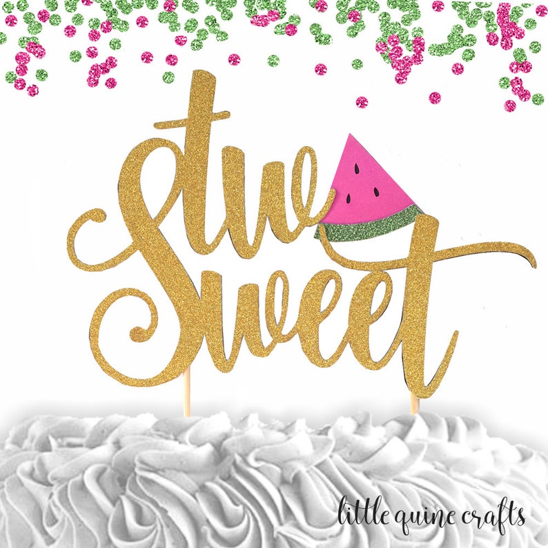 1 pcOne lemon leaf script yellow green Glitter Cake Topper for first Birthday Baby girl boy tutti fruity fruit summer cake smash party