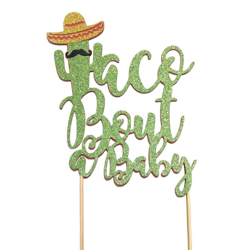 1 pc taco bout a baby mustache sombrero cactus cacti cake image 0