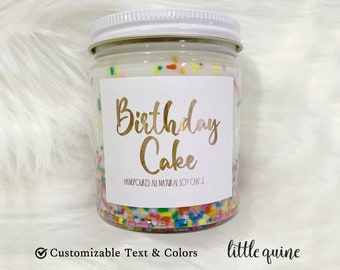1 jar custom personalized confetti sprinkle funfetti scented handpoured natural soy candle Happy birthday cake quarantine spa birthday gifts