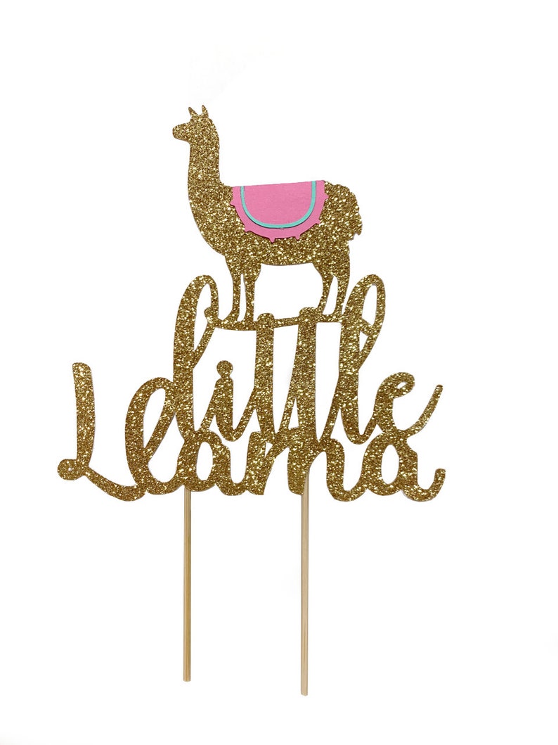 1 pc little Llama cake topper for birthday baby shower gold Etsy