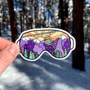 Mountain Ski Snowboard Goggles Sticker | 1.63"x2" vinyl sticker | Winter Ski Sticker | Ski Mountain Sticker