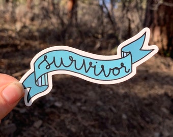 Survivor ribbon sticker, mental health sticker, mental health survivor