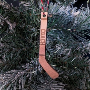 Christmas Hockey player gift Custom Hockey stick Ornament Hockey number Hockey team gifts