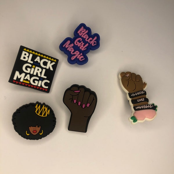 For The Culture inspired Black Girl Magic Shoe Charm 5-Pack