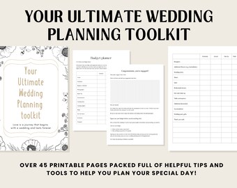 Printable wedding planning toolkit - planning tools - budget planner - DIY bride - DIY groom - Wedding planner - Downloadable planner - Boho