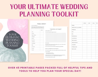 Printable Wedding Planner Toolkit, Checklist, Itinerary (Digital Download)