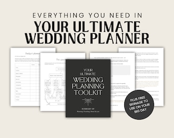 Printable Wedding Planner Toolkit, Checklist, Itinerary (Digital Download)