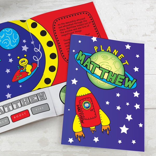 Personalised Children's Space Story Book. Gift. Birthday.