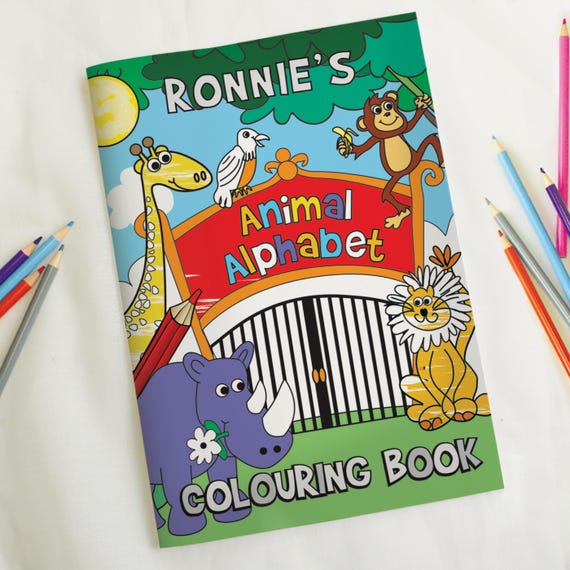 Personalised Children's Zoo Colouring Book. Gift For Boys. Gift For Girls. Child's Birthday Gift. Art And Crafts Gift.