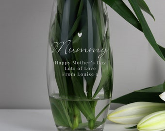 Personalised Love Heart Bullet Vase. For Her. Birthday. Gift. Mother's Day. Anniversary.