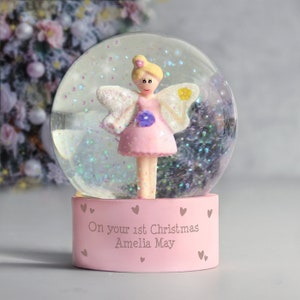 Personalised Children&#39;s Fairy Glitter Snow Globe. Birthday. Gift. Christmas.