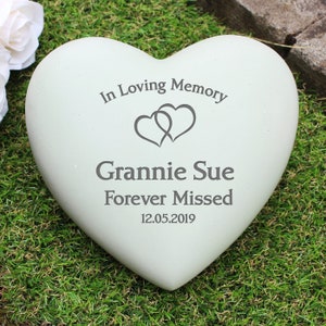 Personalised Floating Hearts Heart Memorial Ornament. Graveside.