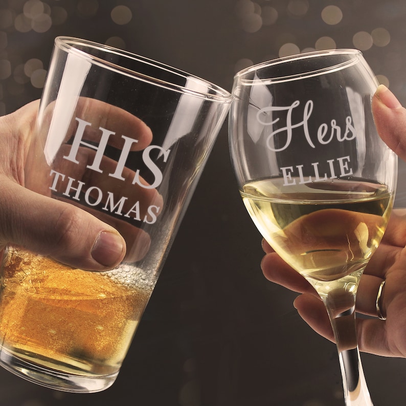 Personalised His & Hers Glass Set