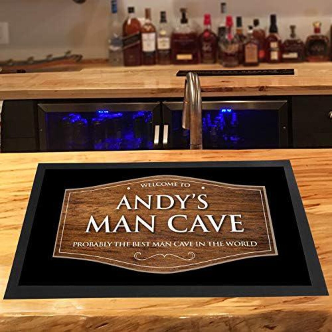 Personalised Man Cave Bar Runner. Custom Bar Mat for Home Bar, Pub, Man ...