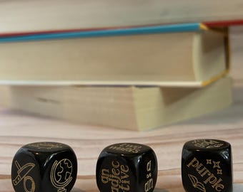 Custom Laser Engraved TBR Book Dice