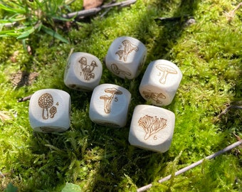 Custom WOOD Laser Engraved d6 Dice