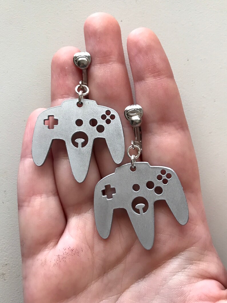 Laser Cut Acrylic Game Controller Earrings in N64 Switch Etsy