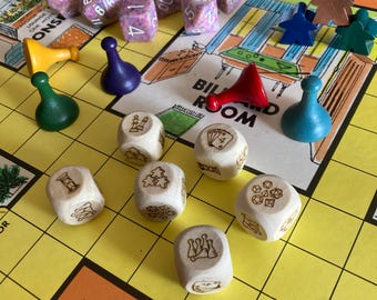 Laser Engraved Wood Tabletop Games Dice Single d6