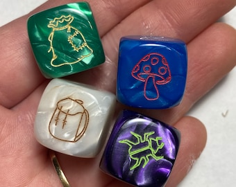 Dados d6 grabados con láser personalizados